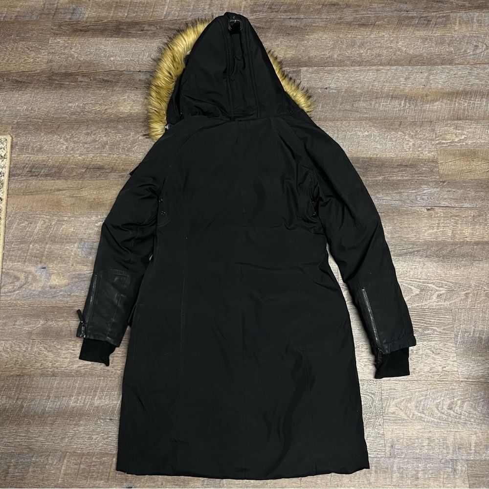 S13 New York Alpine Coat Womens Small Black Duck Down faux fur hood winter coat - Picture 14 of 16